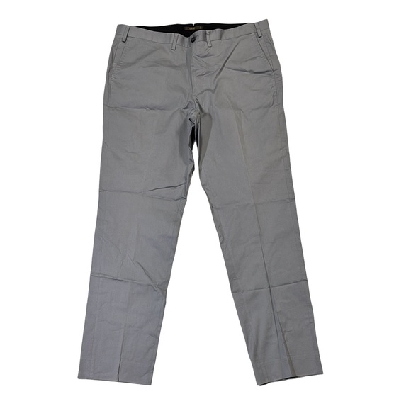 Cifonelli mens 38x31 gray solid flat front chino pants EUC - Picture 1 of 5